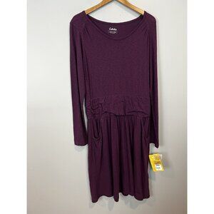 Cabela's Rosemont Women's L Drop Waist Purple Dress w/ Pockets Casual Country